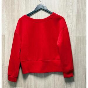 Cupio Blush Red Sequin Bow Knit Blouse Women Size Medium